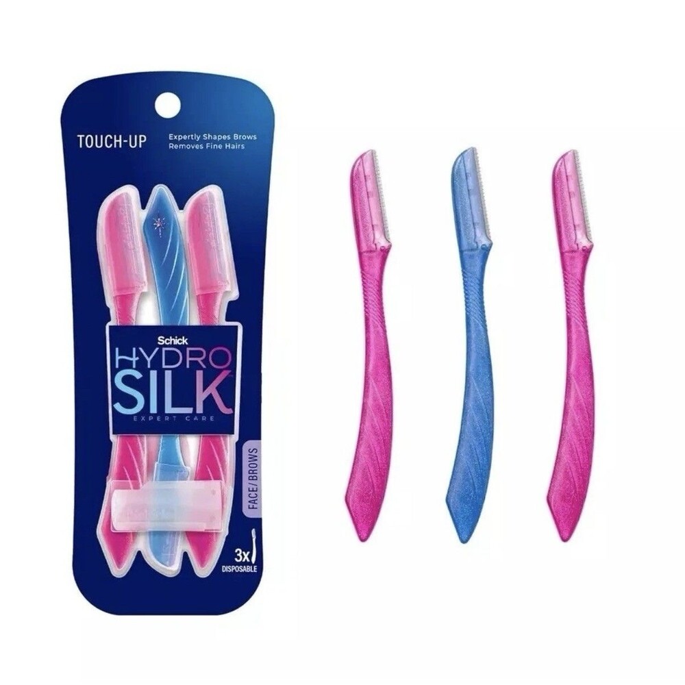Schick Hydro Silk Touch-Up Face and Eyebrow Razor 3 Count Pack New